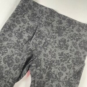 Ann Taylor Women's Black Gray Floral Print Leggings Pants Size S